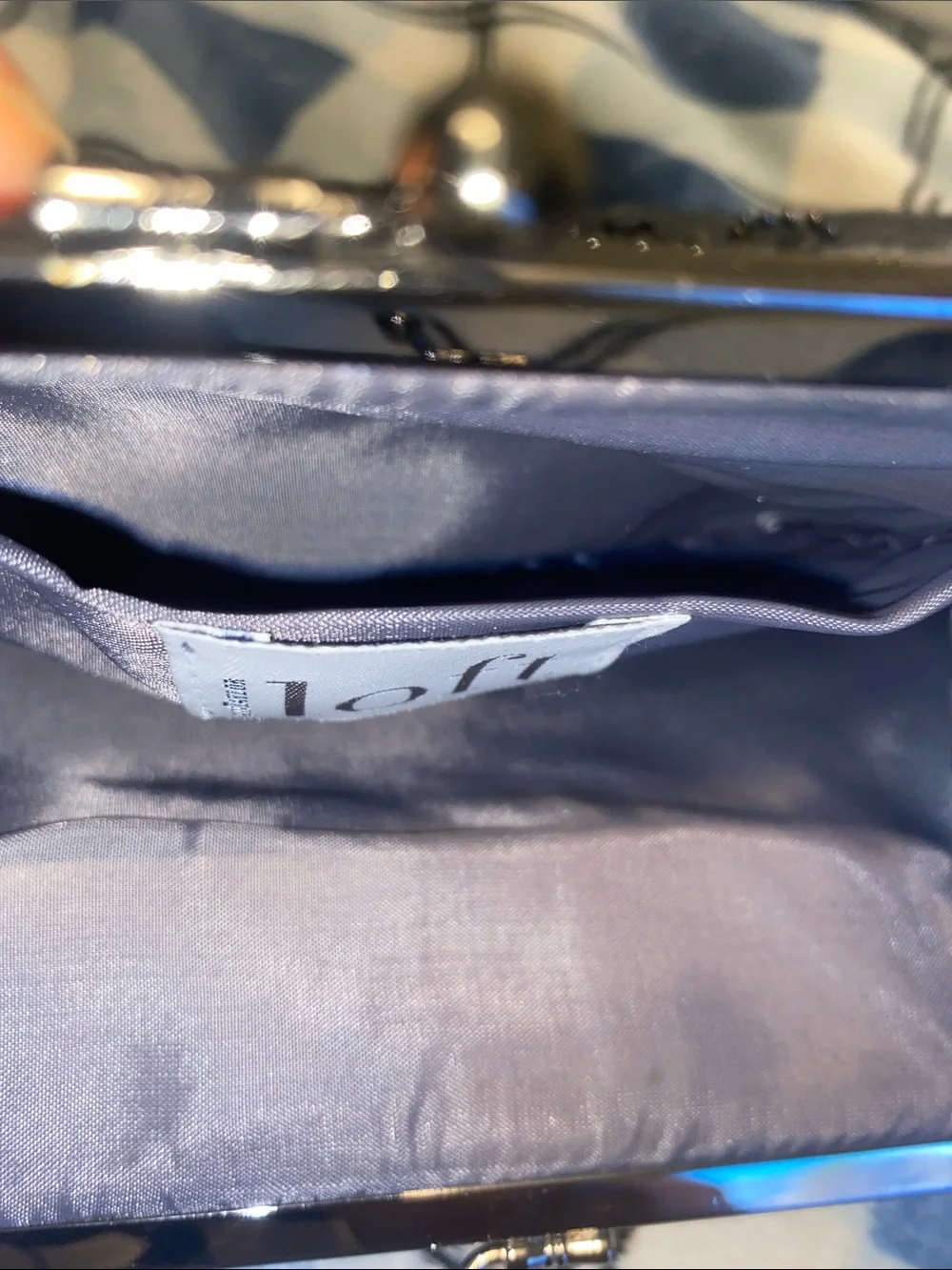Loft by Ann Taylor Gray Sequin Beaded Clutch Wristlet
